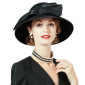 Wide Brim Felt Hat Ladies Bowknot For Church Caps FS